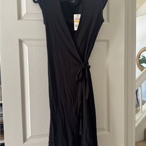 Alfani Black Midi Wrap Dress New with Tags